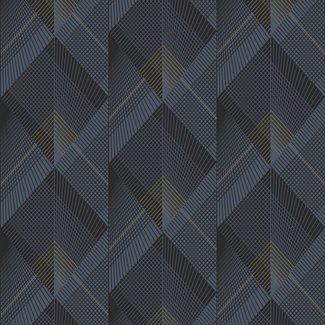 Dutch Wallcoverings Galactik dessin donkerblauw/goud - L967-01