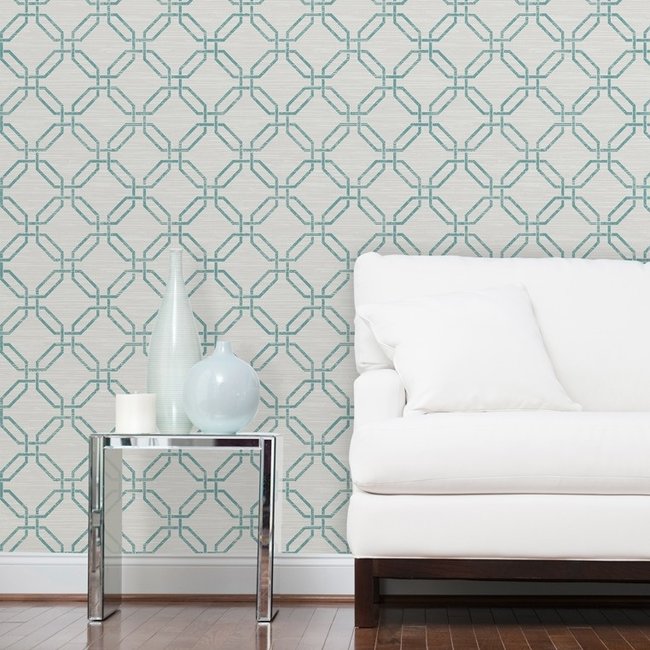 Dutch Wallcoverings Insignia Trellis wit/groen - vliesbehang - 10m x 52cm - 24405