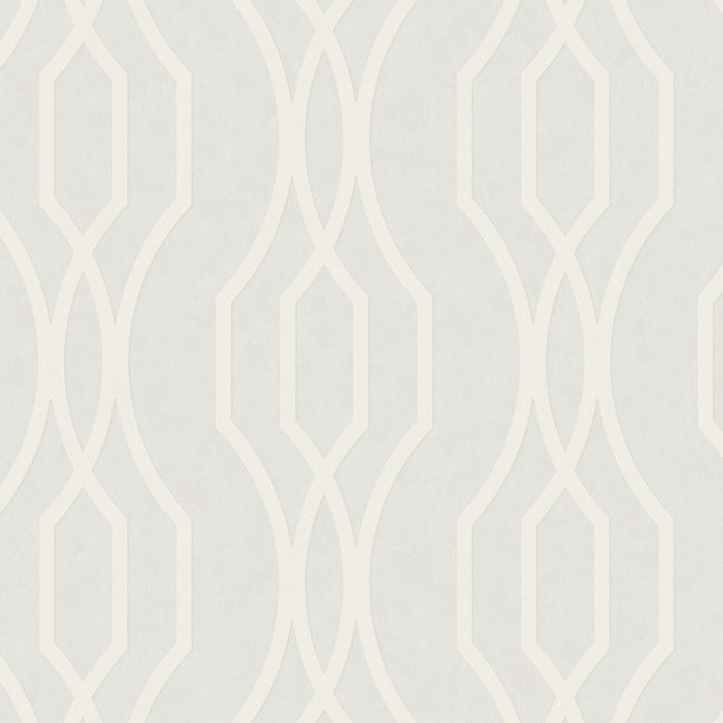 Dutch Wallcoverings Insignia Trellis grijs/wit - vliesbehang - 10m x 52cm - 24512