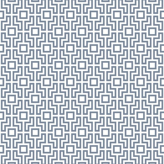 Dutch Wallcoverings Insignia Square Geo wit/blauw - vliesbehang - 10m x 52cm - 24535