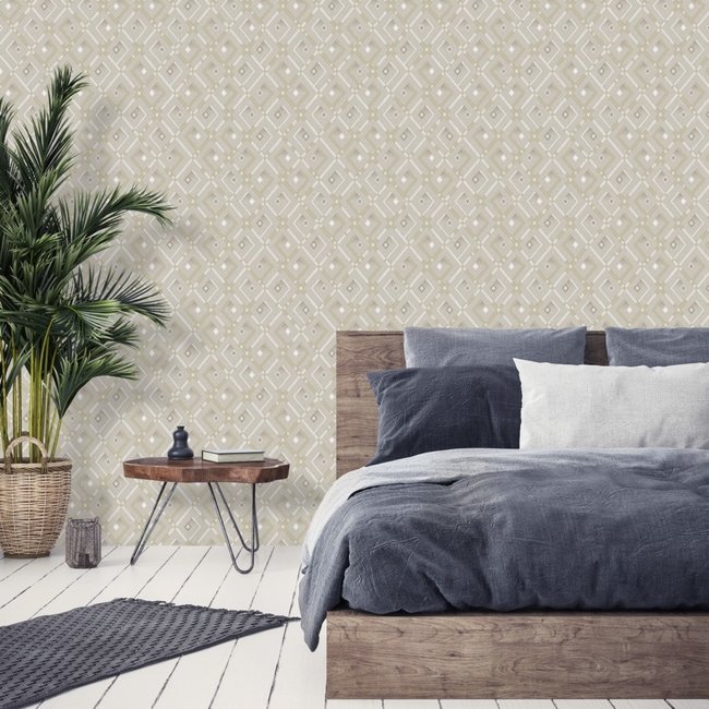 Dutch Wallcoverings Odyssee dessin beige - vliesbehang - 10m x 53cm - L952-07