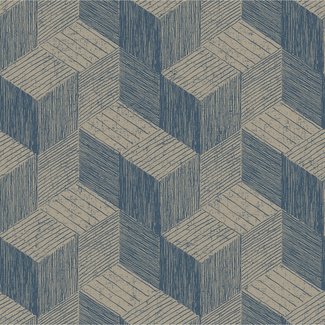 Dutch Wallcoverings Vliesbehang - Jungle Fever Freno blauw/goud - JF3303