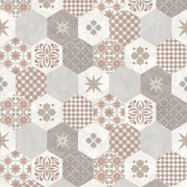 Dutch Wallcoverings Home tegels beige/grijs - vliesbehang - 10m x 53cm - L405-05