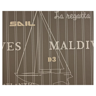 Dutch Wallcoverings Vliesbehang - maritiem dessin beige - 7287-1