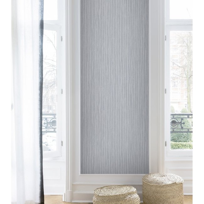 Dutch Wallcoverings Level One streep grijs - vliesbehang - 10m x 53cm - LV1103