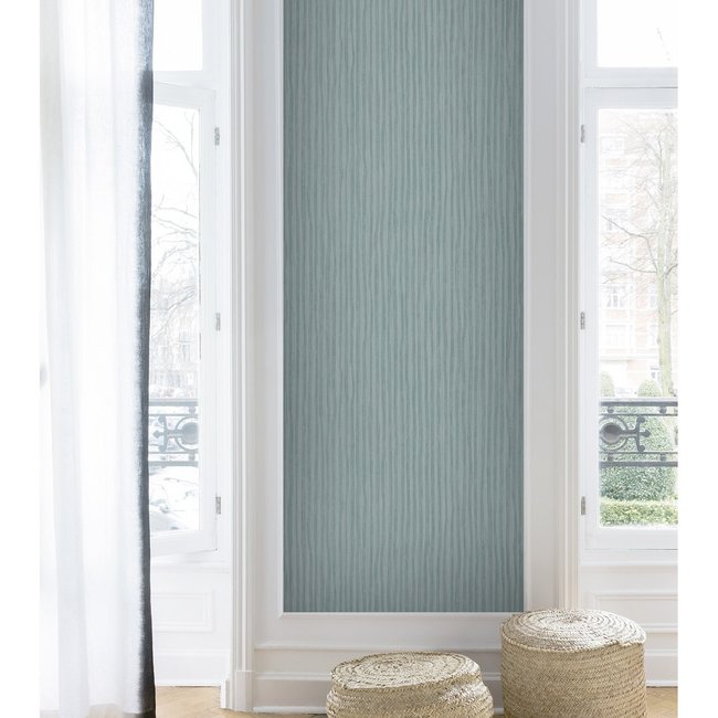Dutch Wallcoverings Level One streep blauwgrijs - vliesbehang - 10m x 53cm - LV1105