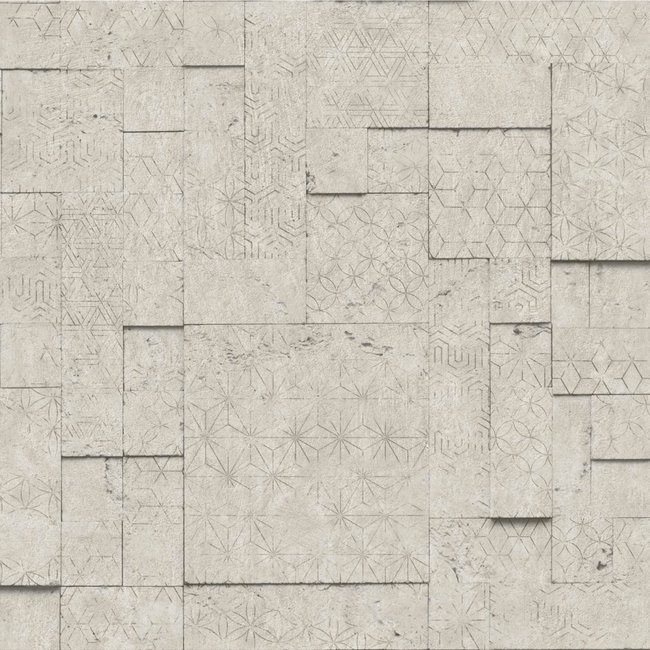 Dutch Wallcoverings Horizons tegels/dessin beige - vliesbehang - 10m x 53cm - L590-08