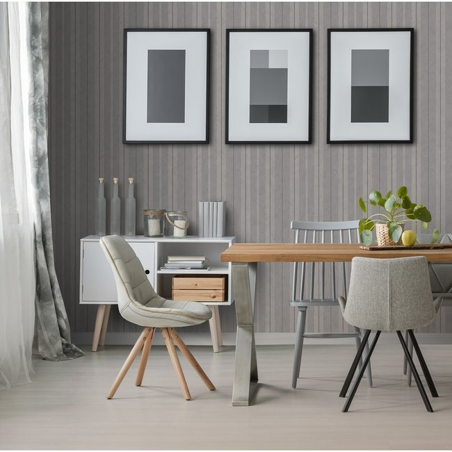 Dutch Wallcoverings Annuell streep grijs - vliesbehang - 53cm x 10m - 11024