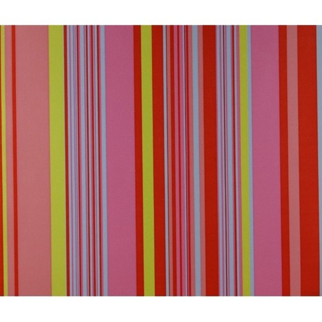 Dutch Wallcoverings Behang streep rood/groen/blauw - papierbehang - 10m x 53cm - 1194-4