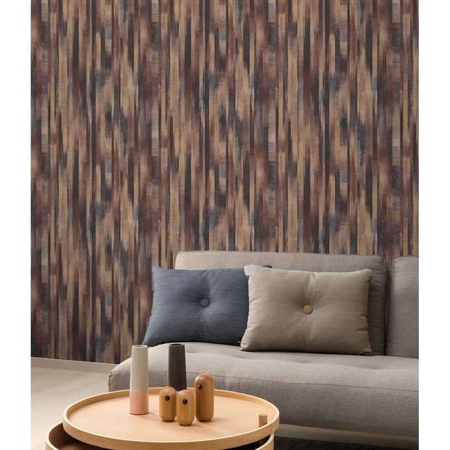 Dutch Wallcoverings Perspectives dessin bruin - vliesbehang - 10m x 53cm - PP3204