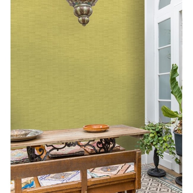 Dutch Wallcoverings Botanical uni groen - vliesbehang - 10m x 53cm - BA1003
