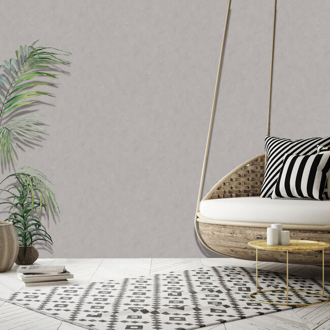 Dutch Wallcoverings Kalk uni grijs - vliesbehang - 10m x 53cm - 61006