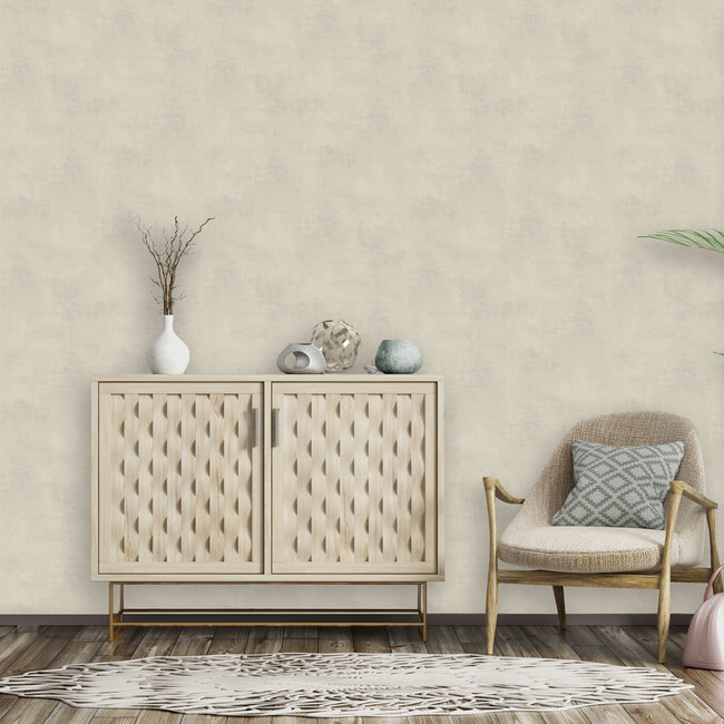 Dutch Wallcoverings Kalk uni beige - vliesbehang - 10m x 53cm - 61013