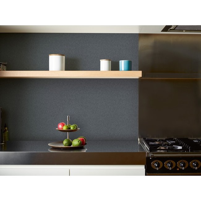 Dutch Wallcoverings Textured Plains uni/blokje zwart - vliesbehang - 10m x 53cm - TP1305