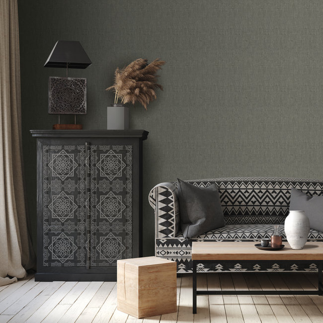 Dutch Wallcoverings Loft/Schilder & Co uni zwart - vliesbehang - 10m x 53cm - 59339