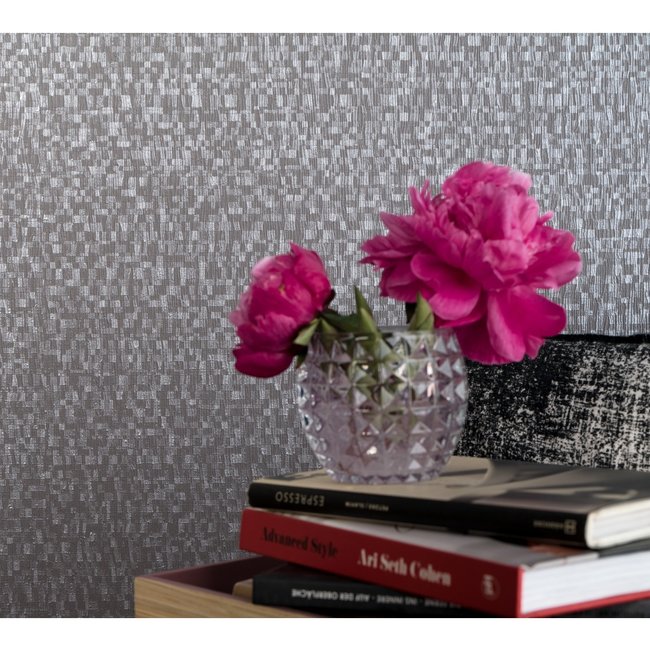 Dutch Wallcoverings Unis 6 uni/blokjes grijs - vliesbehang - 10m x 53cm - 59348