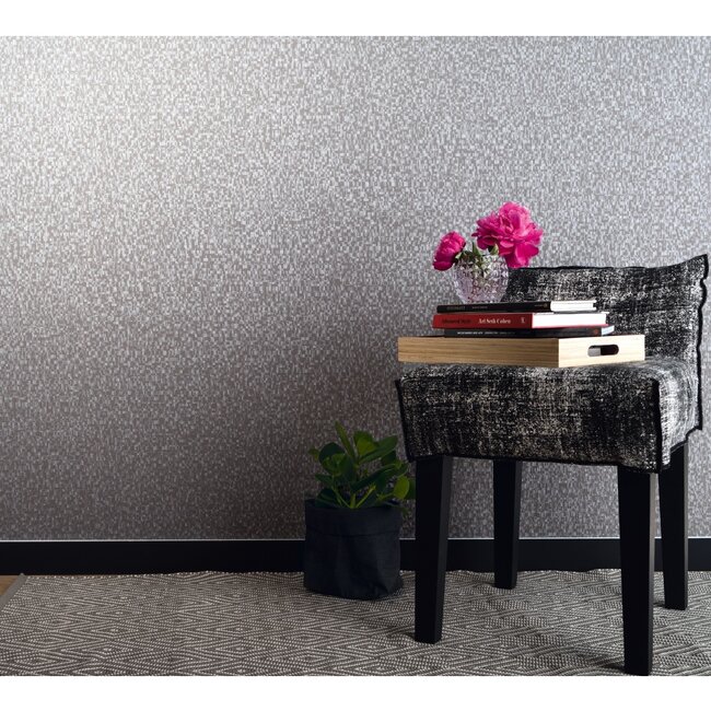 Dutch Wallcoverings Unis 6 uni/blokjes grijs - vliesbehang - 10m x 53cm - 59348