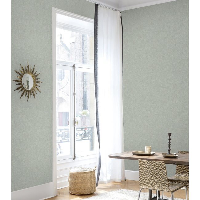 Dutch Wallcoverings Level One uni blauwgrijs/goud - vliesbehang - 10m x 53cm - LV1204