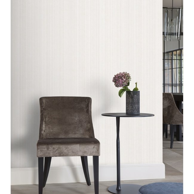 Dutch Wallcoverings Level One uni wit/grijs - vliesbehang - 10m x 53cm - LV1305