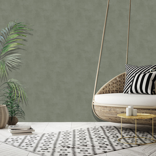 Dutch Wallcoverings Solitär chalk green - vliesbehang - 10m x 53cm - 61027