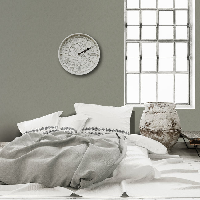 Dutch Wallcoverings Kalk II uni grijs - vliesbehang - 10m x 53cm - 61043