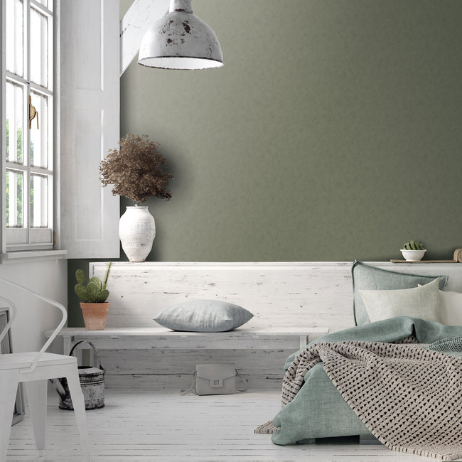 Dutch Wallcoverings Kalk II uni grijsbeige - vliesbehang - 10m x 53cm - 61044