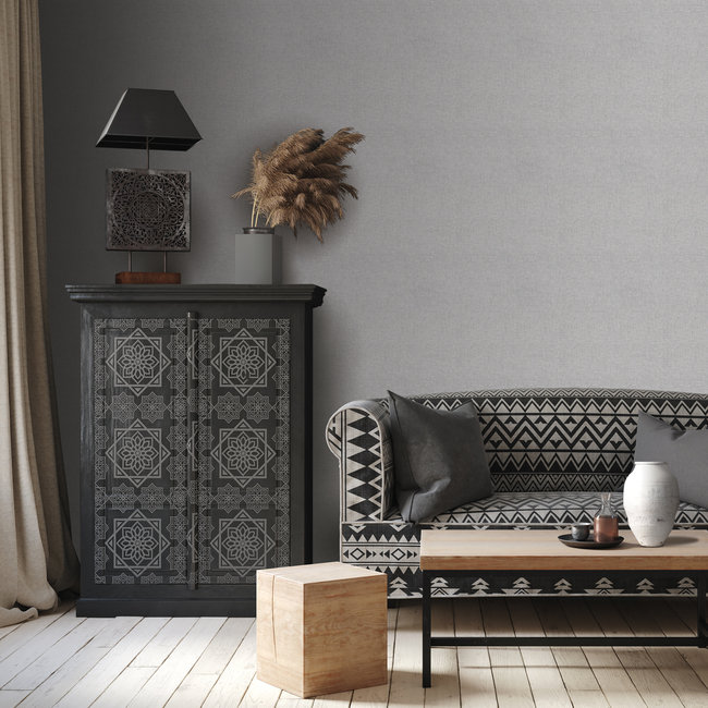 Dutch Wallcoverings More Textures uni grijs/beige - vliesbehang - 10m x 53cm - MO1305