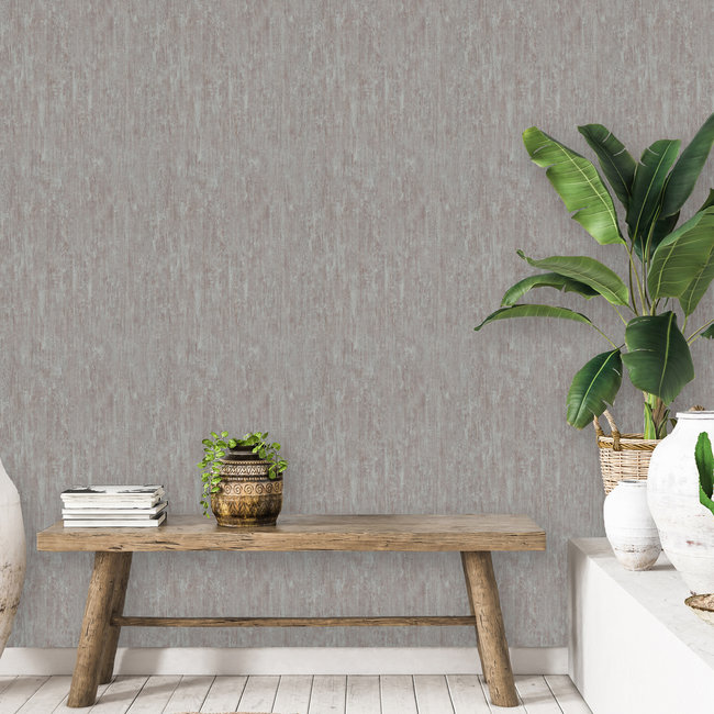 Dutch Wallcoverings More Textures uni grijs/bruin - vliesbehang - 10m x 53cm - MO1605