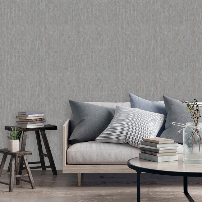 Dutch Wallcoverings More Textures uni donkergrijs - vliesbehang - 10m x 53cm - MO1606