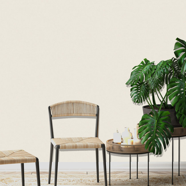 Dutch Wallcoverings Jungle Fever uni licht beige - vliesbehang - 10mx53cm - JF1302