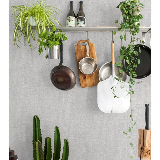 Dutch Wallcoverings Jungle Fever uni grijs - vliesbehang - 10mx53cm - JF1303