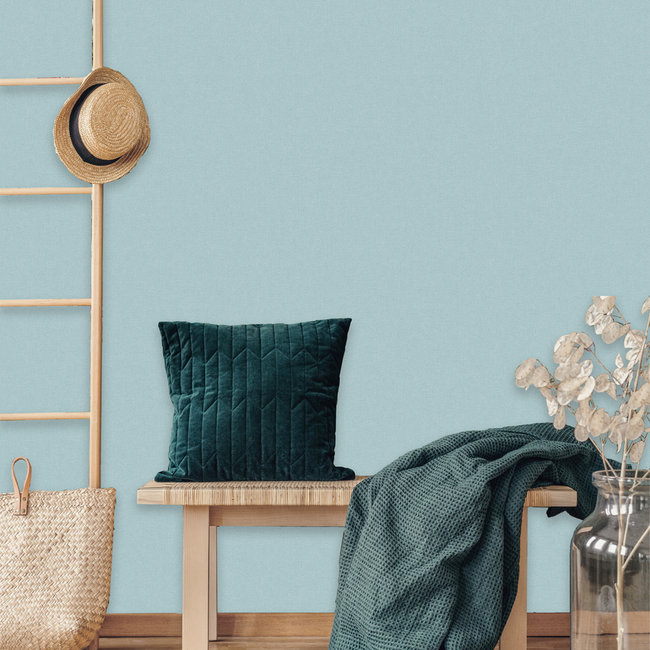 Dutch Wallcoverings Jungle Fever uni licht blauw - vliesbehang - 10mx53cm - JF1306