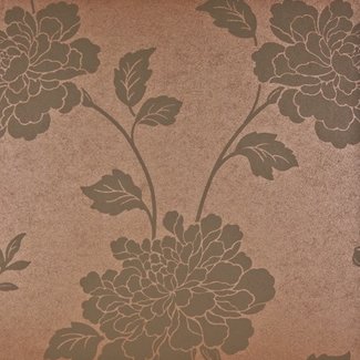 Dutch Wallcoverings Premium bloem brons/bruin - 58469