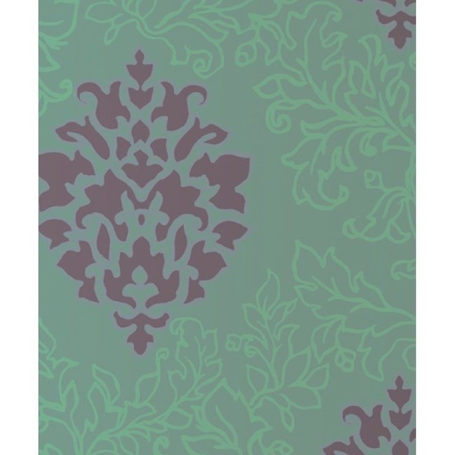 Dutch Wallcoverings Schuimvinyl damast bruin - schuimvinylbehang - 10m x 53cm - 6827-1