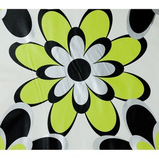 Dutch Wallcoverings Papierbehang - bloem groen/zw/zilver - 1196-3