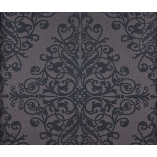 Dutch Wallcoverings Schuimvinyl ornament zwart - schuimvinylbehang - 10m x 53cm - 6835-7