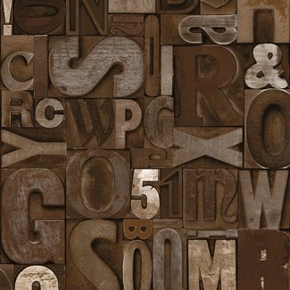 Dutch Wallcoverings Be Yourself Too letters bruin - J480-08