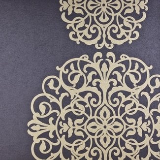 Dutch Wallcoverings Premium dessin blauw/goud - 58474