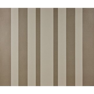 Dutch Wallcoverings Papierbehang - streep bruin/creme - 1189-4