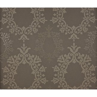 Dutch Wallcoverings Vliesbehang - damast bruin/glans - 7253-2