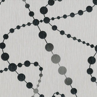 Dutch Wallcoverings Vliesbehang - San Priamo dots wit/zwart - 3506-30