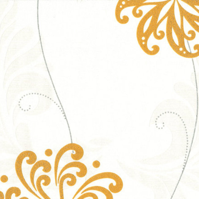 Dutch Wallcoverings Vlies dessin wit/oranje - vliesbehang - 10m x 53cm - 6477-20