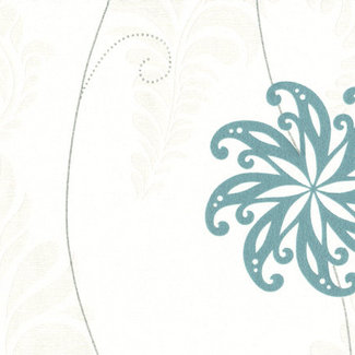 Dutch Wallcoverings Vliesbehang - dessin wit/blauw - 6477-10