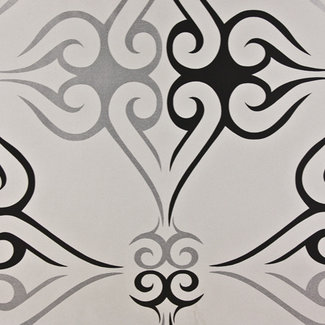 Dutch Wallcoverings Papierbehang - tattoo zwart/zilver - 1136-7