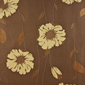 Dutch Wallcoverings Behang bloem bruin/koper - 1146-1