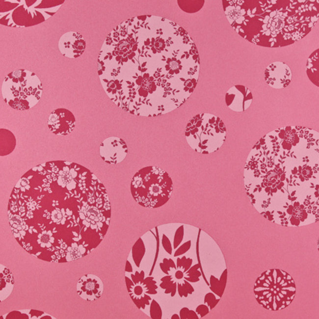 Dutch Wallcoverings Papier bloem fuchsia - papierbehang - 10m x 53cm - 1177-6