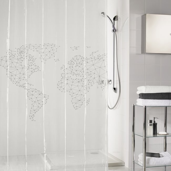 Kleine Wolke Douchegordijn Reiselust Zwart