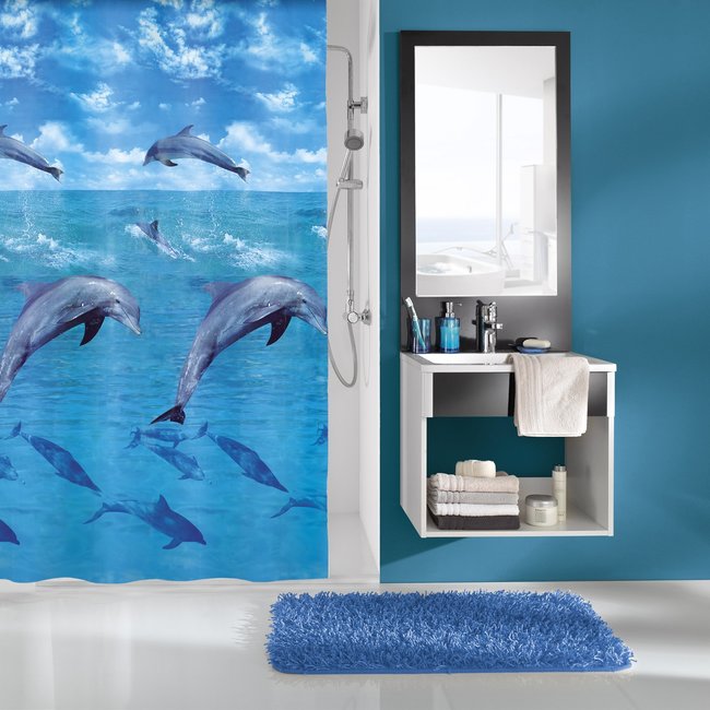 Kleine Wolke Douchegordijn Dolphin multicolor 180x200cm