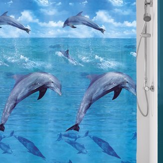 Kleine Wolke Douchegordijn Dolphin multicolor 180x200cm