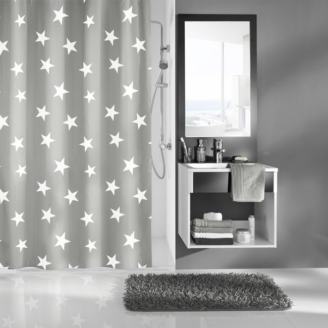 Kleine Wolke Douchegordijn Nova platin 180x200cm